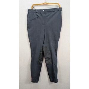Tuff Rider Women's Breeches Pants Equestrian Front Zip Knee Patch Black 36R NWT